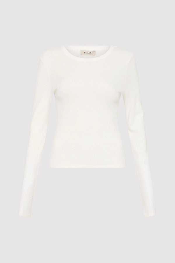 Organic Cotton Long Sleeve Top - White