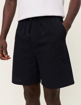 Patrick Seersucker Shorts - Black