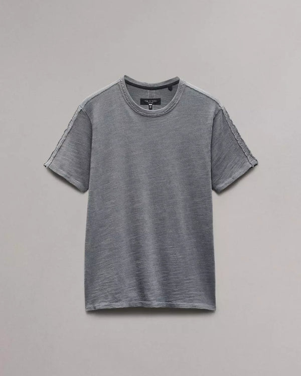 Raw Edge Flame Tee - Smoke Grey