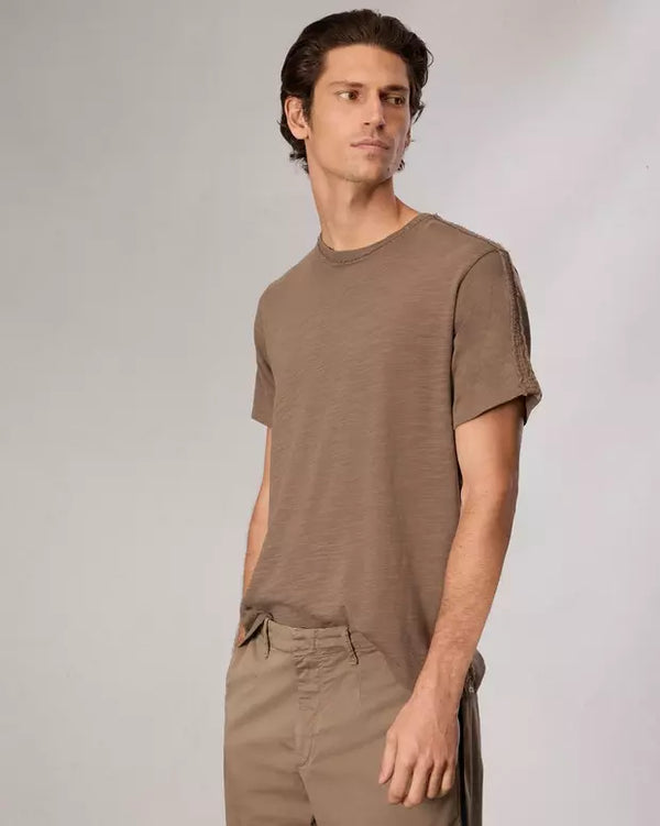 Raw Edge Flame Tee - Brown