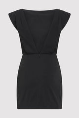 Bateau Tuck Mini Dress - Black