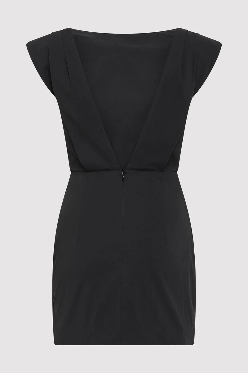 Bateau Tuck Mini Dress - Black