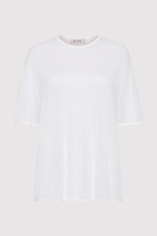 Sheer Oversize Tee - White