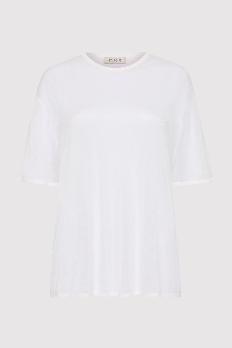 Sheer Oversize Tee - White