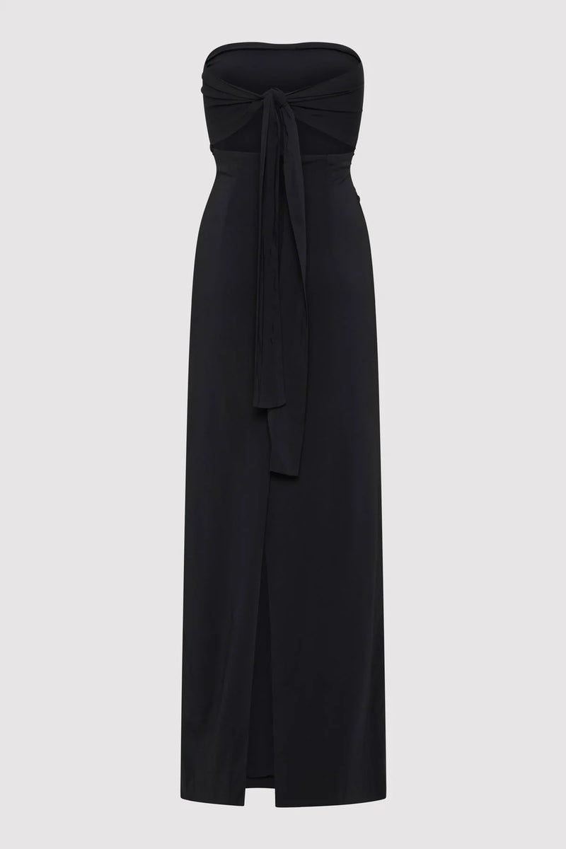 Strapless Tie Back Dress - Black