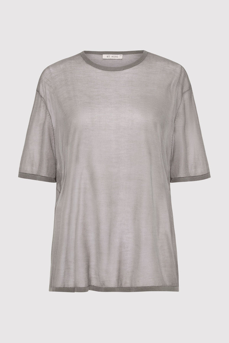 Sheer Oversize Tee - Smokey Olive