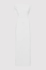 Asymmetric Off Shoulder Dress - Silver