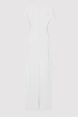 Asymmetric Off Shoulder Dress - Silver