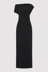 Asymmetric Off Shoulder Dress - Black