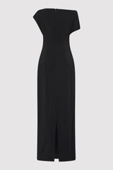 Asymmetric Off Shoulder Dress - Black