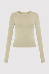 Organic Cotton Long Sleeve Top - Moss Grey