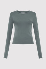 Organic Cotton Long Sleeve Top - Balsam Green