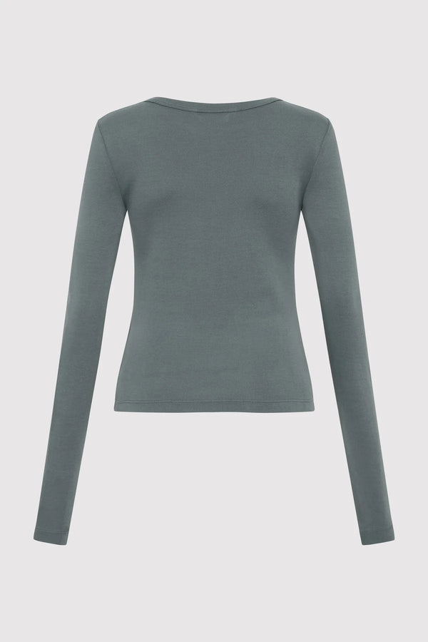 Organic Cotton Long Sleeve Top - Balsam Green