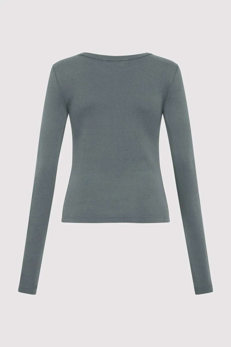 Organic Cotton Long Sleeve Top - Balsam Green