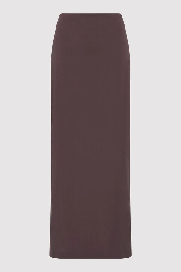 Minimal Column Skirt - Chocolate Plum