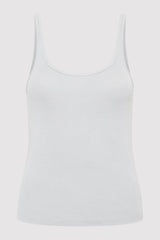 Organic Cotton Slim Scoop Tank - Silver