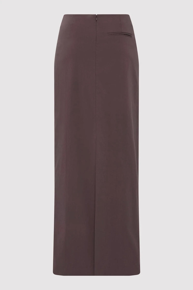 Minimal Column Skirt - Chocolate Plum