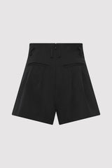 Paperbag Waist Shorts - Black