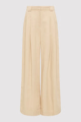 Wide Leg Pleat Pants - Dune