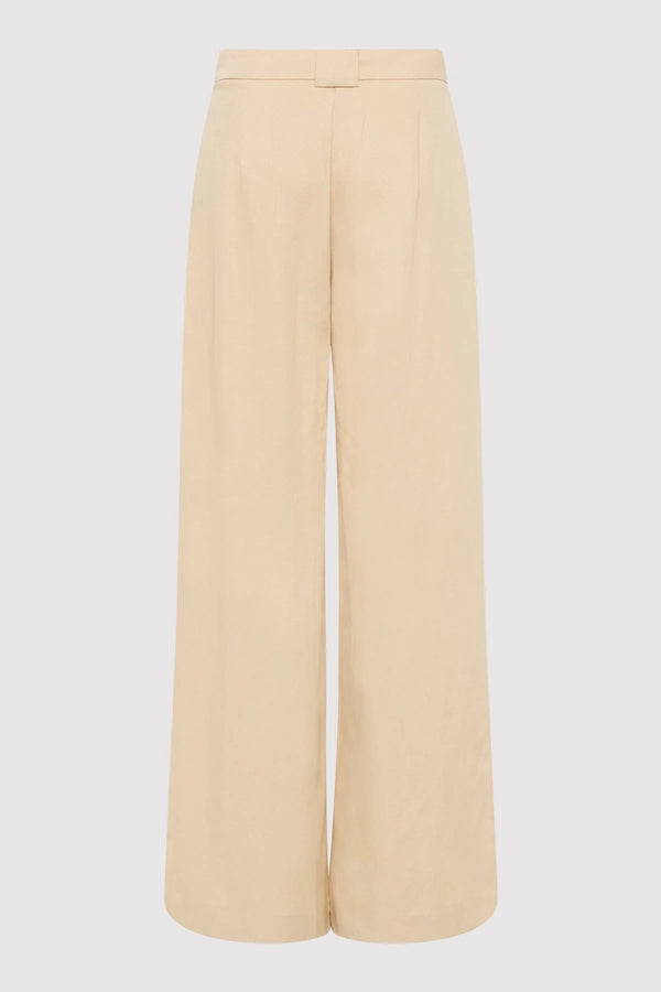 Wide Leg Pleat Pants - Dune