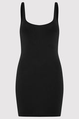 Organic Cotton Slip Dress - Black