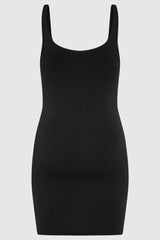 Organic Cotton Slip Dress - Black