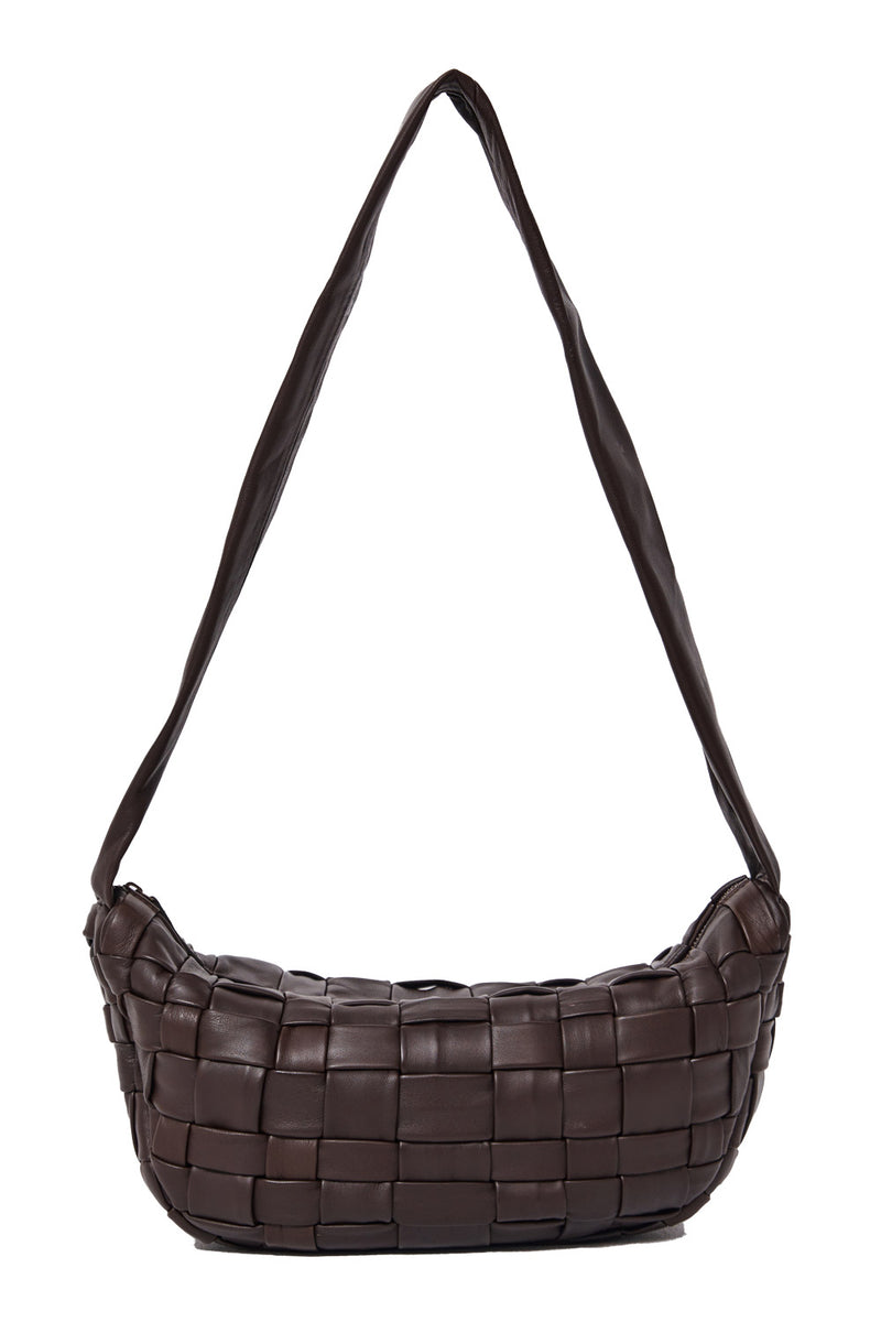 Textured Crescent Bag - Chocolate