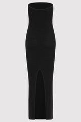 Textured Knit Column Dress - Black