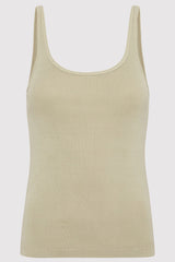 Organic Cotton Slim Scoop Tank - Moss Grey