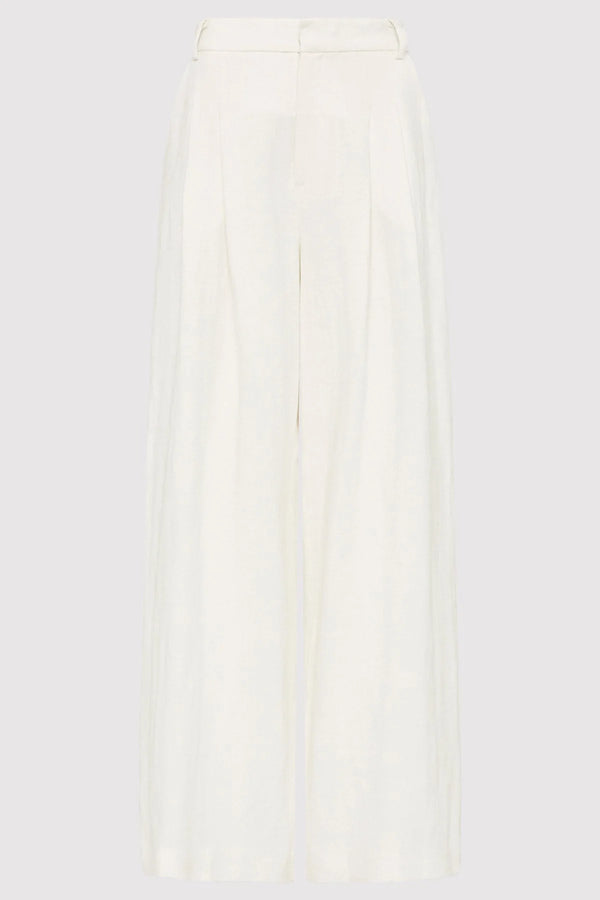 Tailored Linen Pants - Ivory