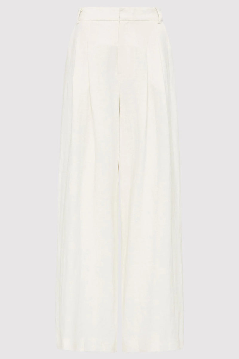 Tailored Linen Pants - Ivory