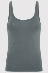 Organic Cotton Slim Scoop Tank - Balsam Green