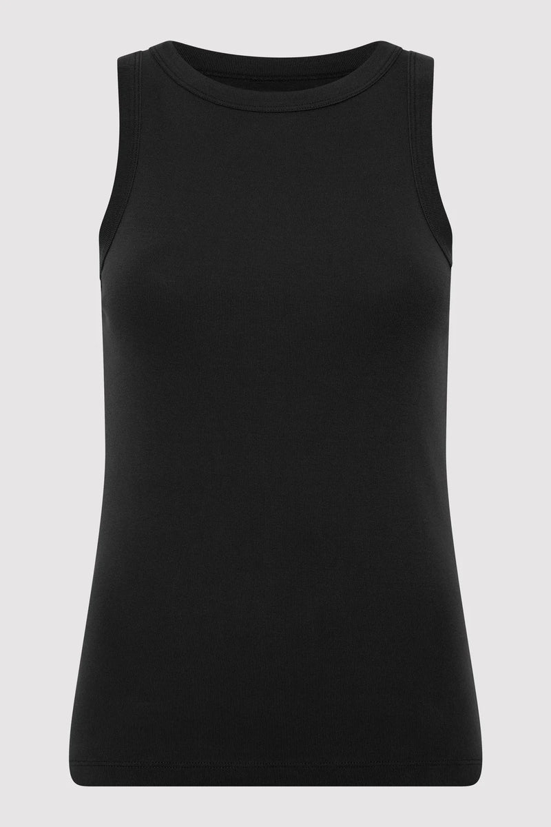 Organic Cotton Bateau Tank - Black