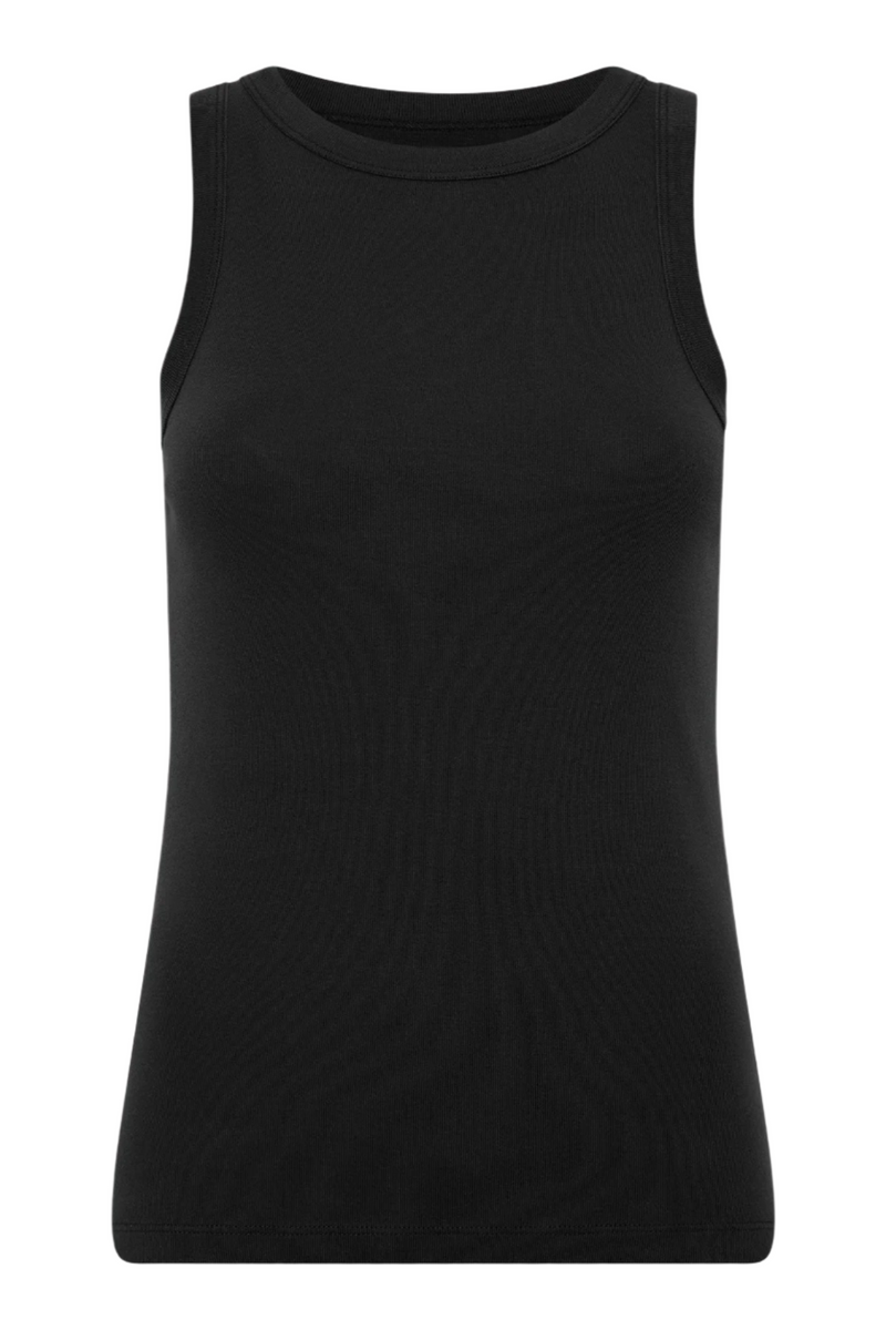 Organic Cotton Bateau Tank - Jet Black