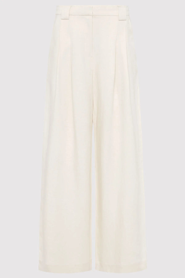 Wide Leg Pleat Pant - Tofu