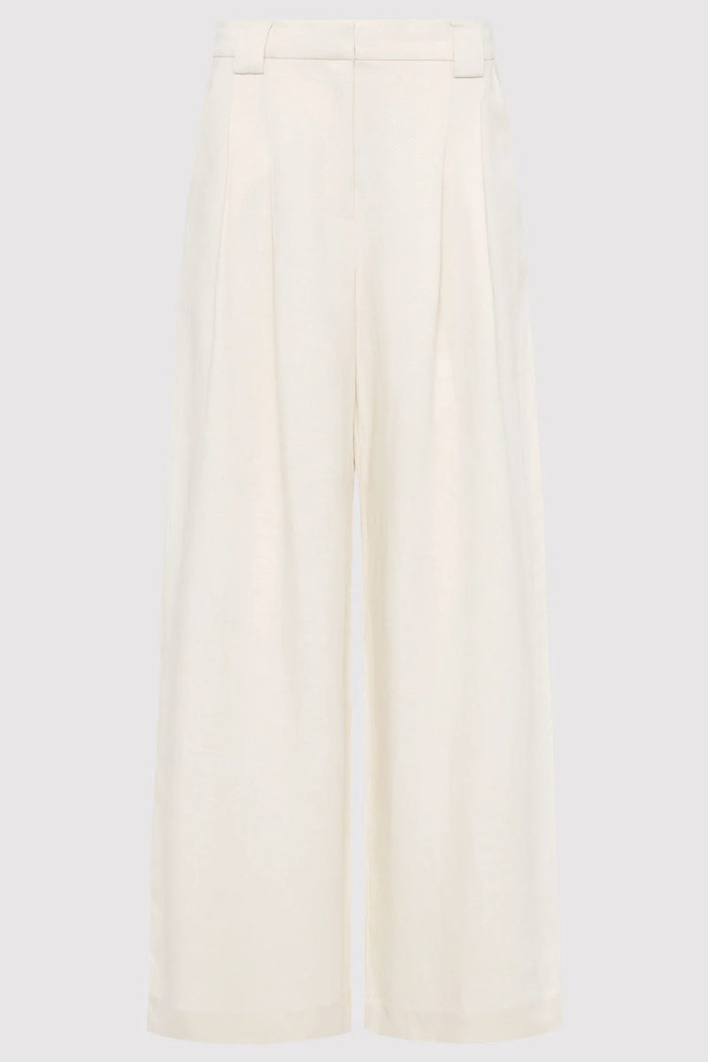 Wide Leg Pleat Pant - Tofu