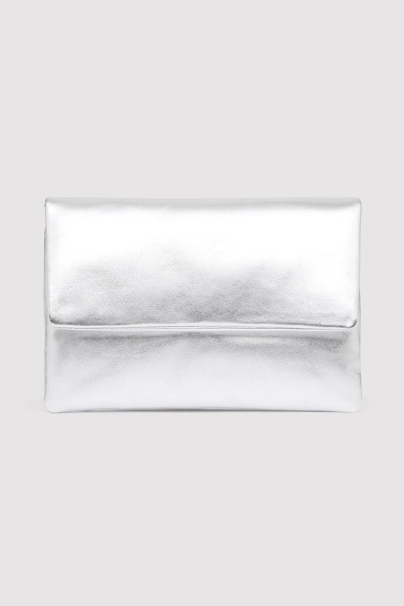 Dual Envelope Clutch - Silver