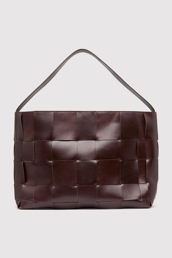 Woven Large Tote - Chocolate