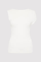 Asymmetric Knit Top - White