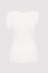 Asymmetric Knit Top - White