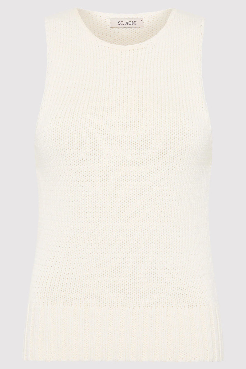 Linen Silk Blend Tank - Salt