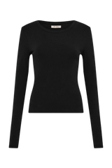 Organic Cotton Long Sleeve Top - Black