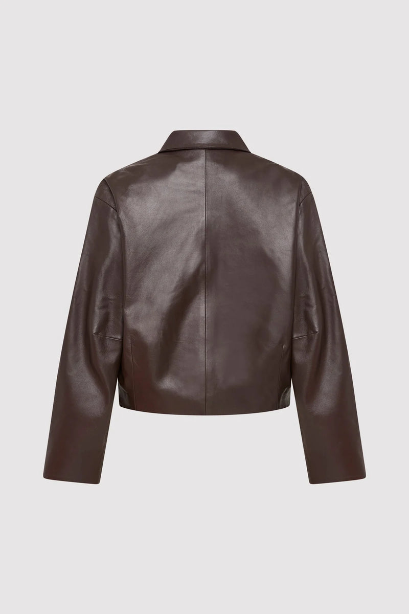 Cocoon Leather Jacket - Chocolate