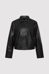 Cocoon Leather Jacket - Black