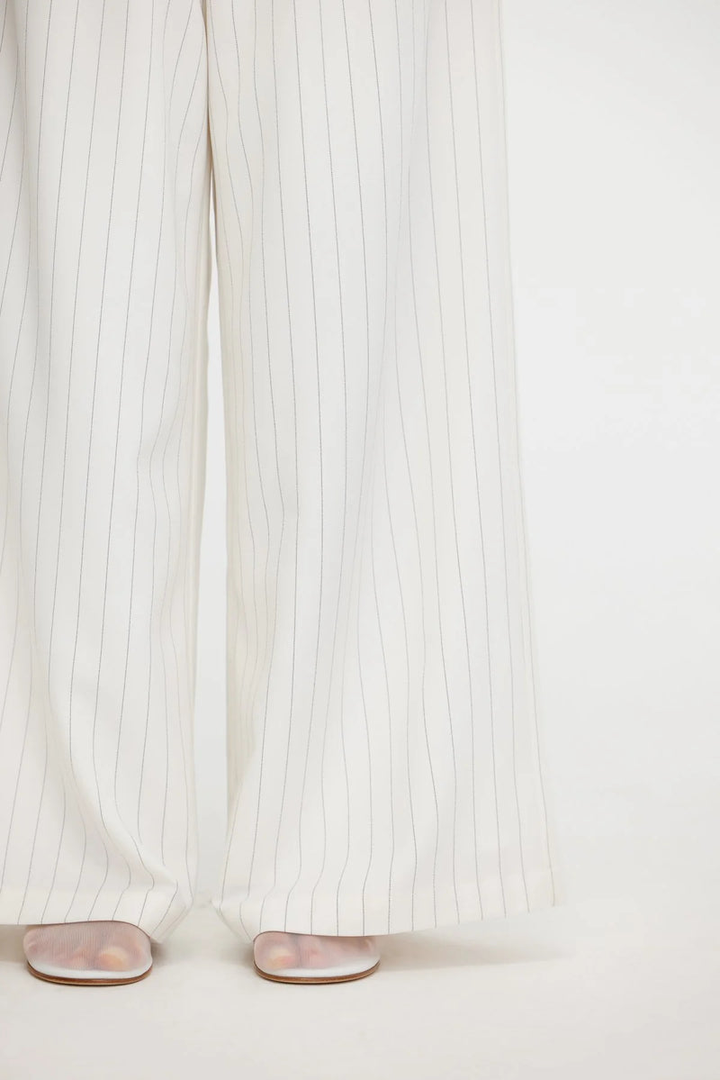 Lucy Pant - Ivory Pinstripe