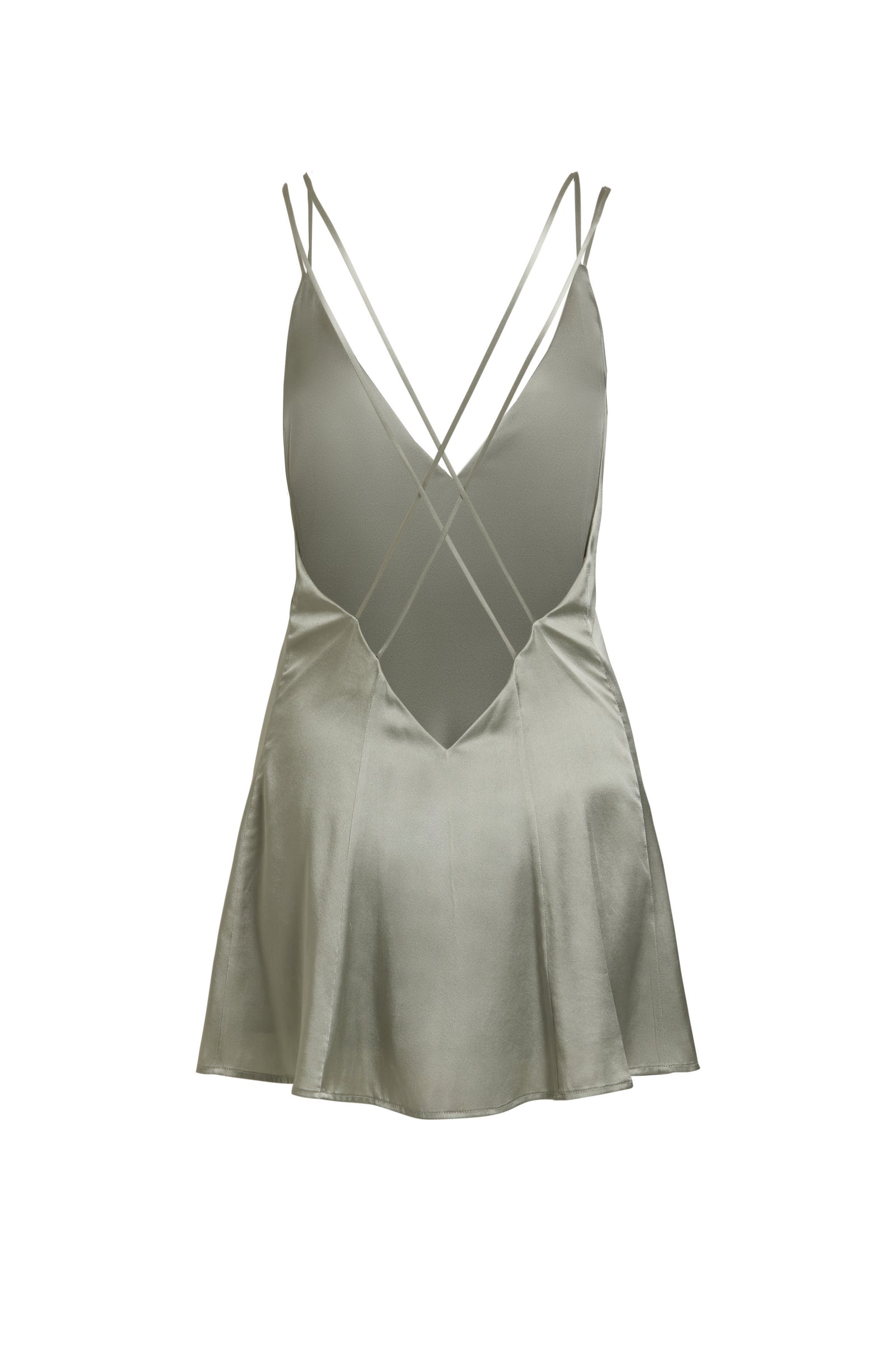 Freudian Silk Mini Slip Dress - Sage – BLVD