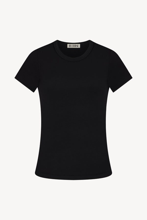 Modal Fitted Crewneck S/S T-Shirt - Black