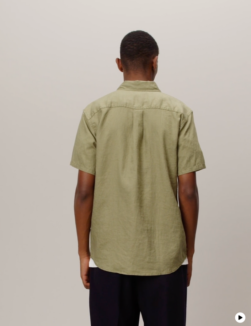 Kris Linen S/S Shirt - Surplus Green