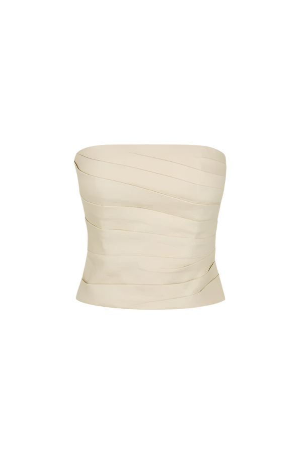 Kasbah Strapless Draped Bodice - Beige