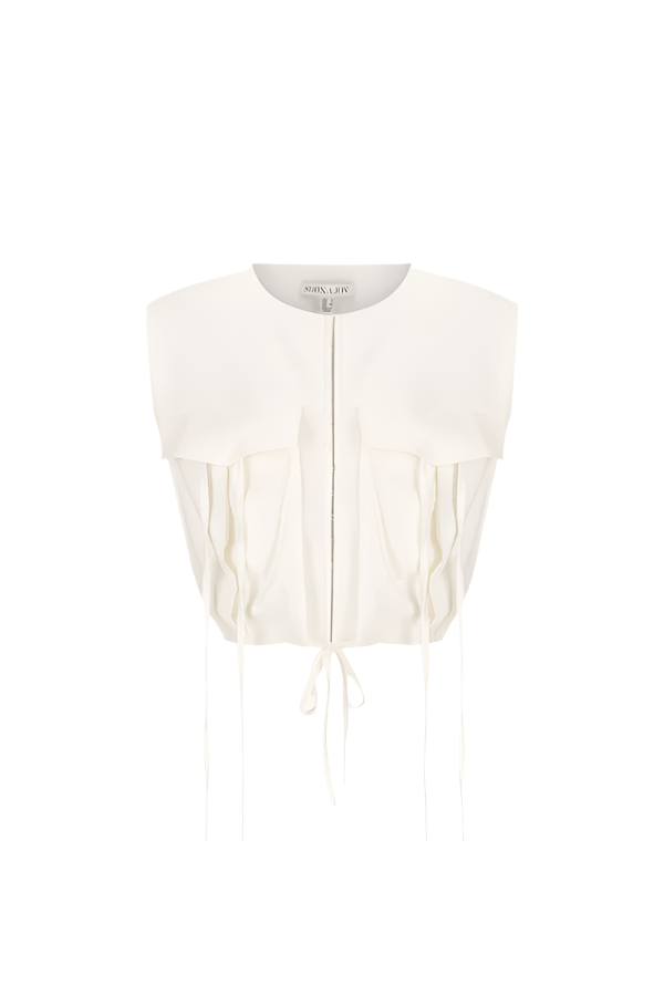 Kasbah Utility Cropped Top - Rice